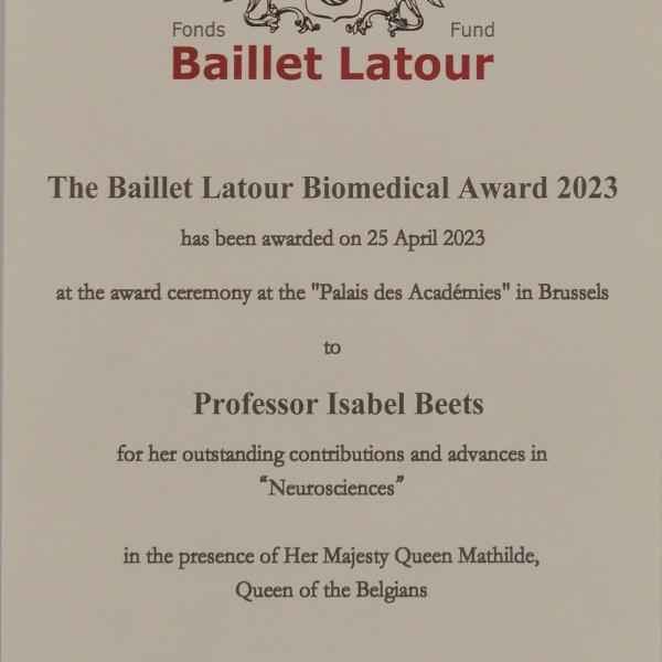 Baillet Latour Biomedical Award 2023
